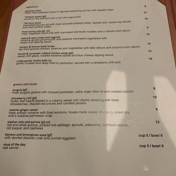Ginger - Menu! - Asian Fusion Near Me - Anchorage, Alaska