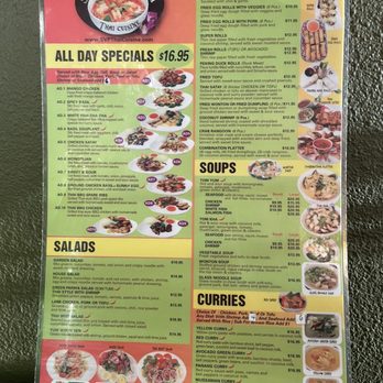 Suvarnaphumi Thai Cuisine - Menu (front) - Thai Near Me - Oxnard, California