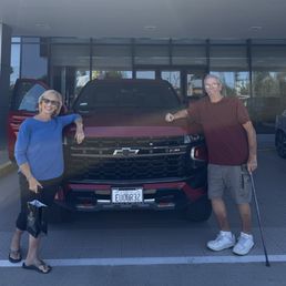 Linda & Rick, proud new owners of this 2024 Chevy Tahoe from Keyes Lexus in Van Nuys, CA.