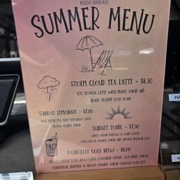Summer menu June 2026