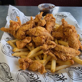 Angelo's Burgers - Hand dipped chicken strips combo, with drink. ~$16 - Mexican Near Me - Moreno Valley, California Angelo's Burgers - Hand dipped chicken strips combo, with drink. ~$16 - Mexican Near Me - Moreno Valley, California