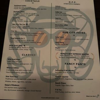 Jive Turkey - Cocktail menu - Cocktail Bars Near Me - Las Vegas, Nevada