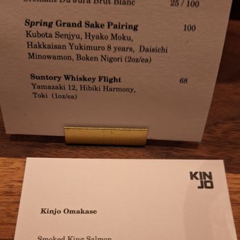 Kinjo - Part of out menu beginning with Smoked King Salmon - Sushi Bars Near Me - Brooklyn, New York