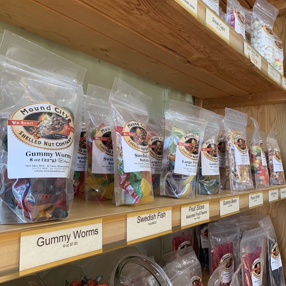Mound City Shelled Nut - a variety of gummy worms - Chocolatiers & Shops Near Me - Saint Louis, Missouri Mound City Shelled Nut - a variety of gummy worms - Chocolatiers & Shops Near Me - Saint Louis, Missouri