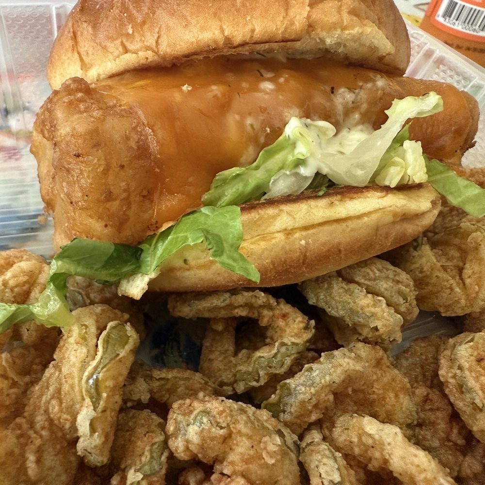 Fishwich W/ Fried Pickle Chips Fishwich W/ Fried Pickle Chips