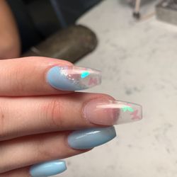 Buff N Stuff Nails - Hologram butterfly and color powder