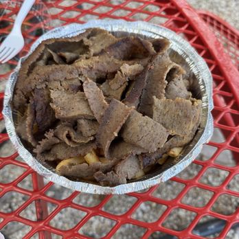 Greek Bites - Gyro Meat Platter with fries underneath - Greek Near Me - Moriches, New York