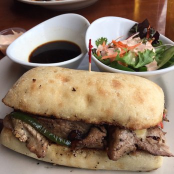 Auburn Alehouse - Tri tip on ciabatta, salad and au jus. Perfection. - American Near Me - Auburn, California Auburn Alehouse - Tri tip on ciabatta, salad and au jus. Perfection. - American Near Me - Auburn, California