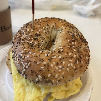 Bodo's Bagels - Sausage egg and cheese everything bagel - Bagels Near Me - Charlottesville, Virginia