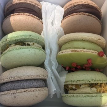 Honey & Butter Macarons - Pistachio Macaron, dark chocolate and peanut butter, Oreo and Matcha strawberry - Macarons Near Me - Irvine, California Honey & Butter Macarons - Pistachio Macaron, dark chocolate and peanut butter, Oreo and Matcha strawberry - Macarons Near Me - Irvine, California