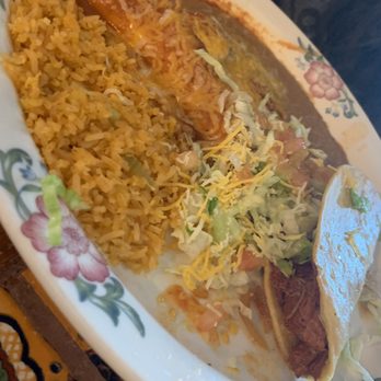 Hacienda Tequila - Beef taco and enchilada combo. - Mexican Near Me - Clovis, California