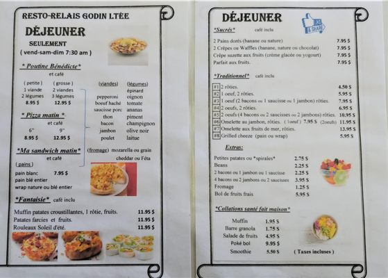 Menu photo 3 Resto Relais Godin Ltée Maisonnette, NB