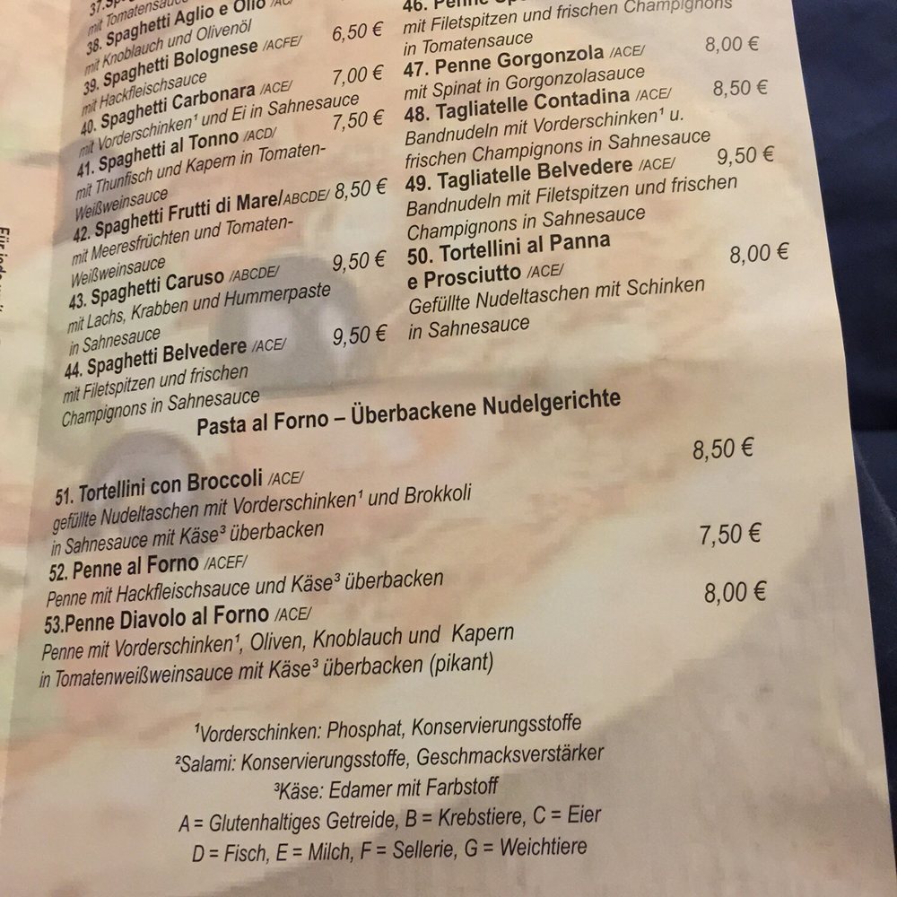 Pizzeria Belvedere - MENÜ - Pizza Near Me - Süderbrarup, SH