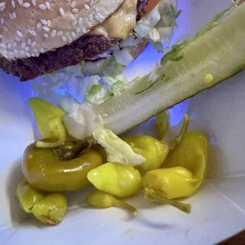 Hinano Café - Pickles and peppers. Nice touch. - Dive Bars Near Me - Venice, California