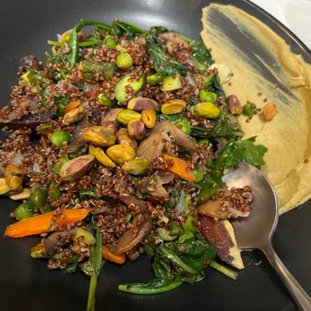 The Vine House - Spring quinoa with homemade pistachio hummus - Wine Bars Near Me - Ripon, California
