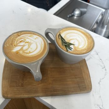 Rose Park Roasters - Coffee flight: herb & root latte & Maple Lavender Latte - Coffee & Tea Near Me - Long Beach, California