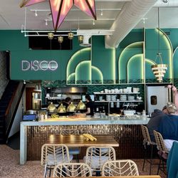 Cafe Mimosa - They really do have a disco ball in here