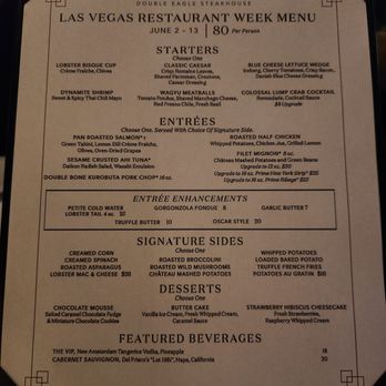 Del Frisco's Double Eagle Steakhouse - Restaurant Week 2025 menu - Steakhouses Near Me - Las Vegas, Nevada