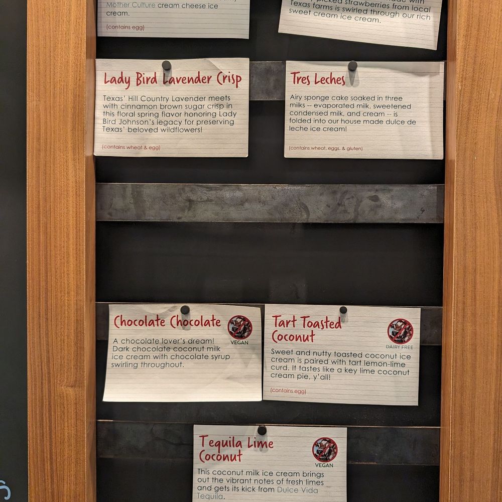 Lick Honest Ice Creams - Seasonal flavors as of March 2024 - Ice Cream & Frozen Yogurt Near Me - Austin, Texas
