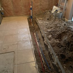 Unnecessary trench. Could have run under window Unnecessary trench. Could have run under window