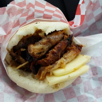 Teque Arepa - Pork and pepperjack arepa. Not good. - Venezuelan Near Me - Eden Prairie, Minnesota Teque Arepa - Pork and pepperjack arepa. Not good. - Venezuelan Near Me - Eden Prairie, Minnesota