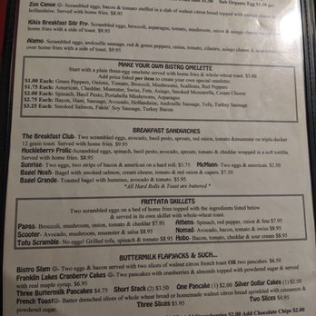 Main Street Bistro - Breakfast menu. Mon lunch 2019-10-21 - Breakfast & Brunch Near Me - New Paltz, New York