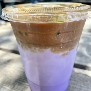 Wall Writers Coffee - Iced almond Ube latte - Coffee & Tea Near Me - Irvine, California