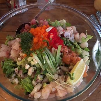 Nozomi - 3/4 Chirashi Salad - awesome - Sushi Bars Near Me - La Jolla, California