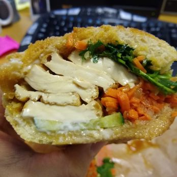 DragonEats - Inside a tofu banh mi - Vietnamese Near Me - San Francisco, California DragonEats - Inside a tofu banh mi - Vietnamese Near Me - San Francisco, California