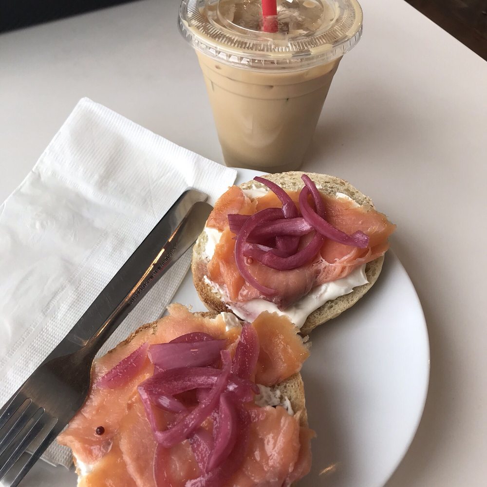 Hub Coffee Roasters - Salmon bagel and vanilla latte - Coffee Roasteries Near Me - Reno, Nevada Hub Coffee Roasters - Salmon bagel and vanilla latte - Coffee Roasteries Near Me - Reno, Nevada