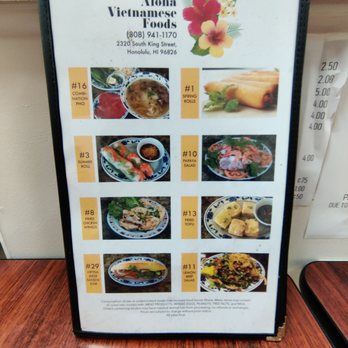 Aloha Vietnamese Foods - Menu cover - Vietnamese Near Me - Honolulu, Hawaii