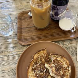 Common Circus - Ham and Cheese toastie and cold brew with oat milk