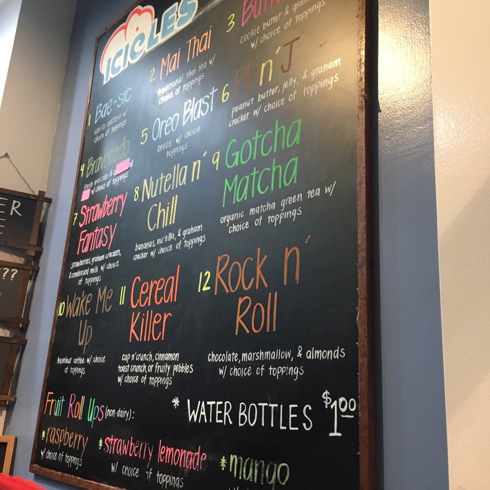 Icicles - Menu - Desserts Near Me - Newark, California Icicles - Menu - Desserts Near Me - Newark, California