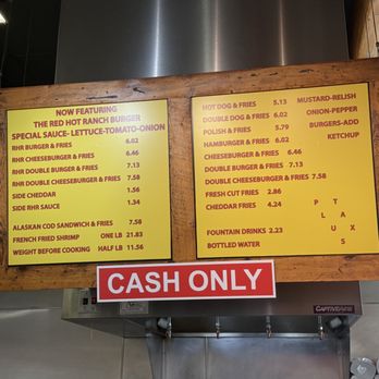 Redhot Ranch - Menu board circa Aug 2026, and prices have remained unchanged for at least a year, bravo. - Burgers Near Me - Skokie, Illinois