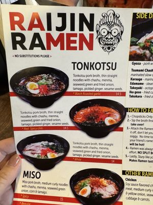 Menu photo 2 Raijin Ramen Tucson, AZ