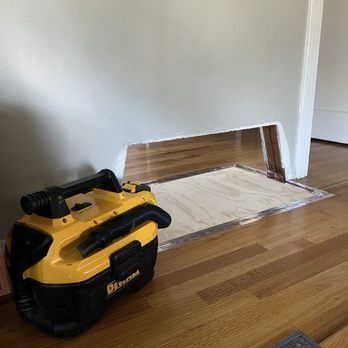 Iris Mechanical - Post cleanup and temporarily covering the hole - Heating & Air Conditioning/HVAC Near Me - Santa Clara, California