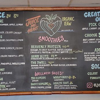 Juice My Heart - Menu - Juice Bars & Smoothies Near Me - San Clemente, California
