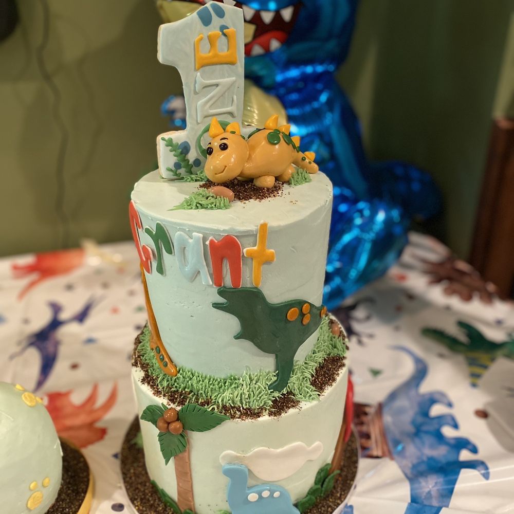 Creative Confections By Nicole - a cake with a dinosaur theme - Custom Cakes Near Me