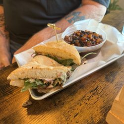 Hamm's Meat Market - Tri tip sandwich and beans