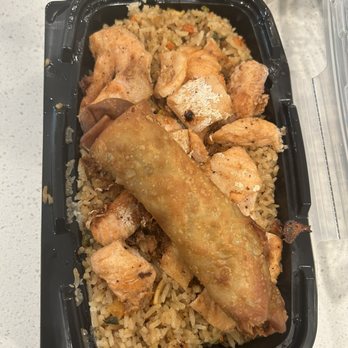 The Hibachi Pit - Salmon, fried rice and dynamite shrimp roll - Japanese Near Me - Concord, North Carolina The Hibachi Pit - Salmon, fried rice and dynamite shrimp roll - Japanese Near Me - Concord, North Carolina