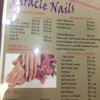 Miracle Nails - List of services and prices - Nail Salons Near Me - Myrtle Beach, South Carolina Miracle Nails - List of services and prices - Nail Salons Near Me - Myrtle Beach, South Carolina