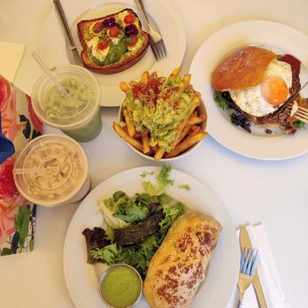 Cos&Pi - avocado toast, breakfast burger, corned beef breakfast burrito, avocado fries, latte, and matcha latte - Breakfast & Brunch Near Me - South Pasadena, California Cos&Pi - avocado toast, breakfast burger, corned beef breakfast burrito, avocado fries, latte, and matcha latte - Breakfast & Brunch Near Me - South Pasadena, California