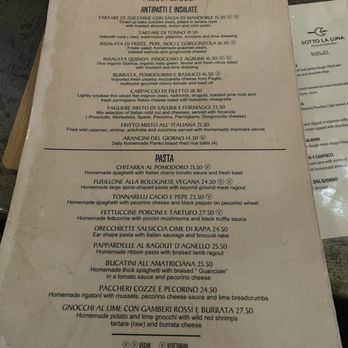 Sotto La Luna - Menu - Italian Near Me - Astoria, New York