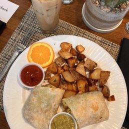Breakfast Burrito* and Latte with vanilla syrup Breakfast Burrito* and Latte with vanilla syrup