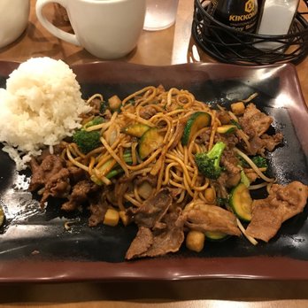 Wok on Fire - a plate of food and a cup of coffee - Mongolian Near Me - Silverdale, Washington