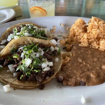 Cafe El Tapatio - Here are the tacos with rice and beans. It is one of my favorites just basic not too fancy but very very delicious. - Mexican Near Me - Glenview, Illinois