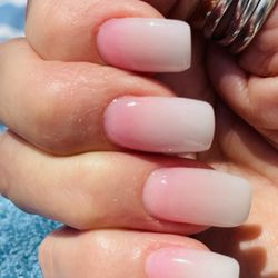 First Phil on my pink and white ombre acrylics... They look like a brand new set