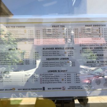 Happy Lemon - Menu - Bubble Tea Near Me - San Jose, California Happy Lemon - Menu - Bubble Tea Near Me - San Jose, California