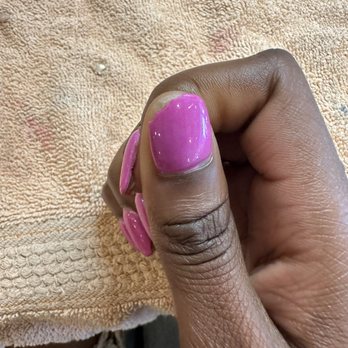 Allure Nails and Spa - acrylic tip on the pointer finger (because ken ripped off the natural tip) completely separated from my nail. - Nail Salons Near Me - Douglasville, Georgia