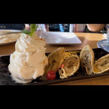 Thai Table Oak Grove - Fried banana with honey and Thai coconut ice cream . - Thai Near Me - Concord, California Thai Table Oak Grove - Fried banana with honey and Thai coconut ice cream . - Thai Near Me - Concord, California